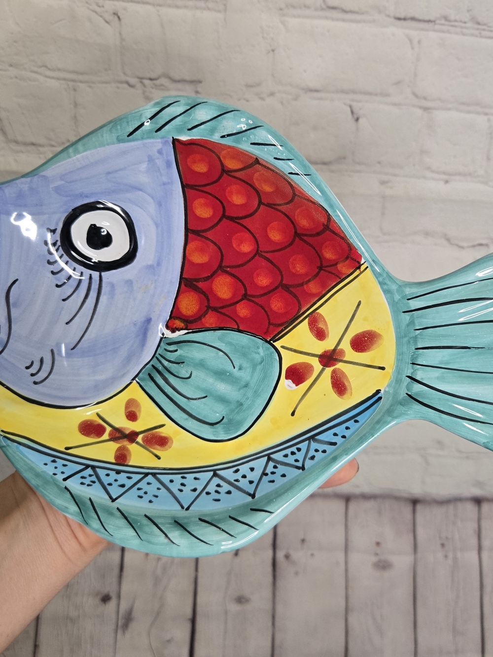 Desuir Vietri Potters Italian Fish Serving Dish Hand Painted Wall Art
